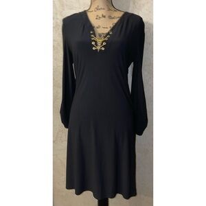 💕Emma & Michele Black Dress with Gold Accents